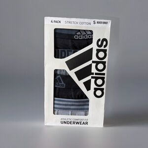 Adidas Men’s Size Small 4-Pack Stretch Cotton Athletic Boxer Briefs. New In Box.